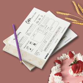 Bestelformulier Small Business Bakery Logo Notitieblok