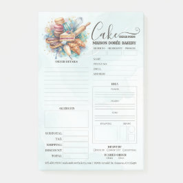 Bestelformulier voor bakkerijwinkel patissier taar post-it® notes