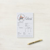 Bestelformulier voor banketbakkerij winkel cake ba post-it® notes (Op bureau)