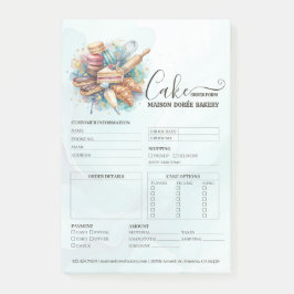 Bestelformulier voor banketbakkerijwinkel patissie post-it® notes