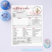 Bestelformulier voor cake van Rustic Wood Bakery Flyer (Enkel)