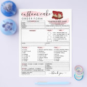 Bestelformulier voor kaas cake van de bakkerij flyer (Enkel)