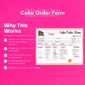 Bestelformulier voor waterverf cakes bakkerij notitieblok