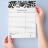 Bestelformulier Zwarte En Witte Stippen Bloemen Flyer (Hand)