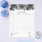 Bestelformulier Zwarte En Witte Stippen Bloemen Flyer (Enkel)