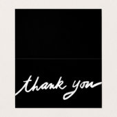 Bestellen Bedankt Aangepast Script Zwart Wit Gevou Visitekaartje (Buitenkant ongevouwen)