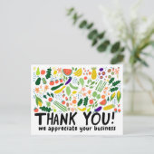 Bestellen BEDANKT Boodschappen Fruits Veggies CUST Briefkaart (Staand voorkant)