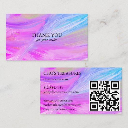 Bestellen BEDANKT Minimalist Paarse Blauw Textured Visitekaartje (Voorkant / Achterkant)