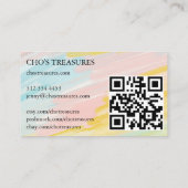 Bestellen BEDANKT  minimalistische pastelolieverf Visitekaartje (Achterkant)