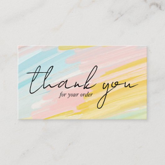 Bestellen BEDANKT  minimalistische pastelolieverf Visitekaartje (Voorkant)