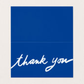 Bestellen Bedankt Script Blue Social Iconen QR gev Visitekaartje (Buitenkant ongevouwen)