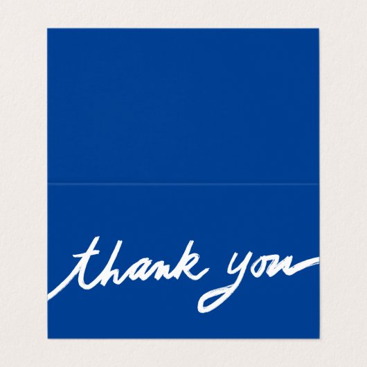 Bestellen Bedankt Script Blue Social Iconen QR gev Visitekaartje (Buitenkant ongevouwen)