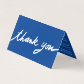 Bestellen Bedankt Script Blue Social Iconen QR gev Visitekaartje (Voorkant)