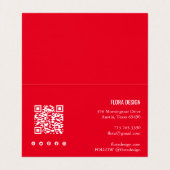 Bestellen Dank u Aangepast Script Rood Wit Gevouwe Visitekaartje (Binnenkant ongevouwen)