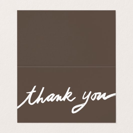 Bestellen Dank u Aangepaste Script Neutral Gevouwe Visitekaartje (Buitenkant ongevouwen)