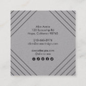 Bestellen Dank u minimalistische Abstracte Unique  Vierkante Visitekaartje (Achterkant)