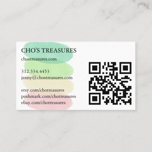 Bestellen DANK U  Minimalistische Pastel Blobs Visitekaartje (Achterkant)