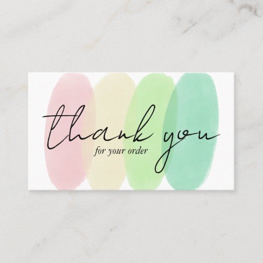 Bestellen DANK U  Minimalistische Pastel Blobs Visitekaartje (Voorkant)