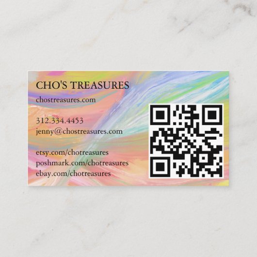 Bestellen DANK U  Minimalistische Pastel Rainbow Visitekaartje (Achterkant)