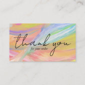 Bestellen DANK U  Minimalistische Pastel Rainbow Visitekaartje (Voorkant)