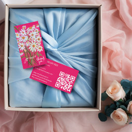 Bestellen DANK U Schattige Daisy Boeket Roze QR Co Visitekaartje