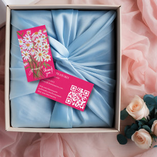 Bestellen DANK U Schattige Daisy Boeket Roze QR Co Visitekaartje