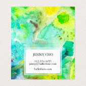 Bestellen Dank u Waterverf Kleurrijk Groen Gevouwe Visitekaartje (Binnenkant ongevouwen)