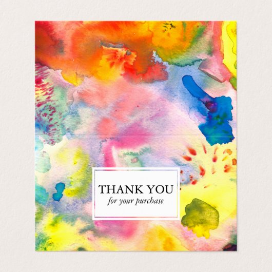 Bestellen Dank u Waterverf Kleurrijke Vivid Gevouw Visitekaartje (Buitenkant ongevouwen)