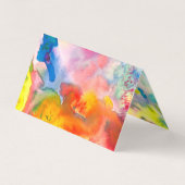 Bestellen Dank u Waterverf Kleurrijke Vivid Gevouw Visitekaartje (Achterkant)