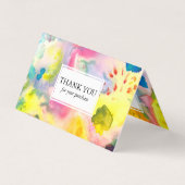 Bestellen Dank u Waterverf Kleurrijke Vivid Gevouw Visitekaartje (Voorkant)