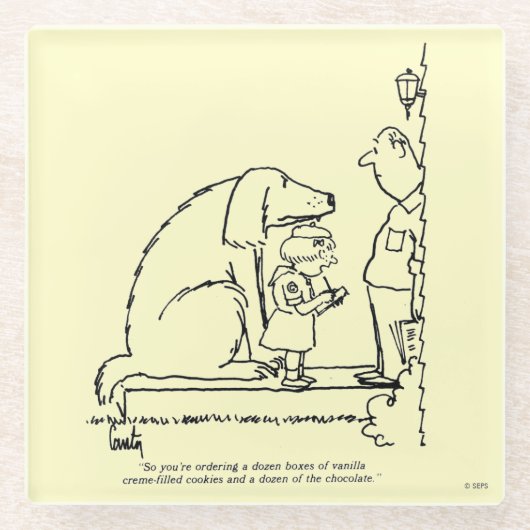 Bestellen van koekjes glazen onderzetter (Voorkant)