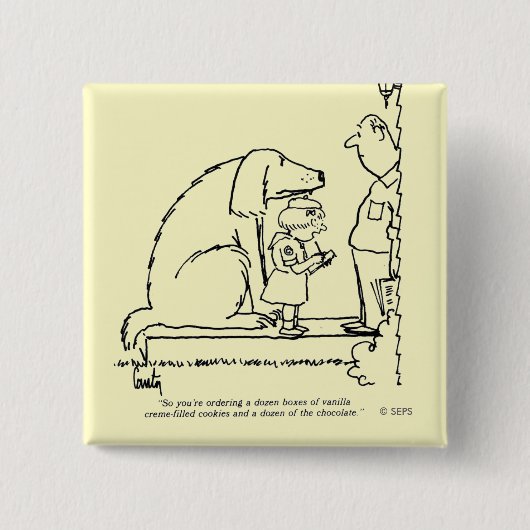 Bestellen van koekjes vierkante button 5,1 cm (Voorkant)
