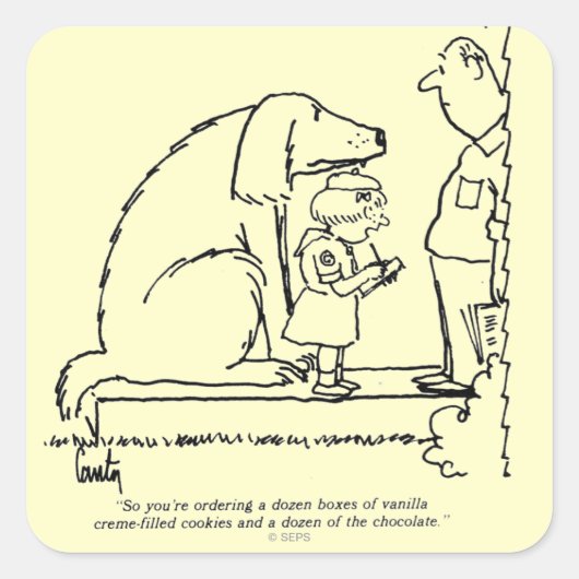 Bestellen van koekjes vierkante sticker (Voorkant)
