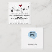 Bestelling Hartelijk dank voor aankoop van mijn da Notitiekaartje (Voorkant / Achterkant)