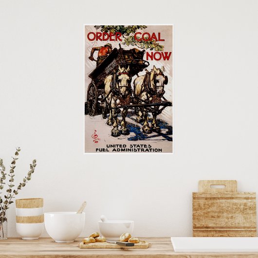 Bestelling nu steenkool poster (Keuken)