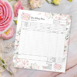 Bestellingsformulieren voor koekjesbakkerij met mi notitieblok<br><div class="desc">Fakkergebak Formulier Fantasie met  mixer en waterverf bloemen</div>