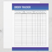 Besteltracker afdrukbare Sjabloon (Voorkant / Achterkant)