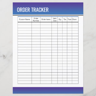 Besteltracker afdrukbare Sjabloon