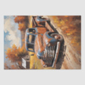 Bestelwagen aan het einde van het werk - Decoupage Tissuepapier (Voorkant)