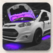 bestelwagen met Paarse lichten Bier Onderzetter (Voorkant)