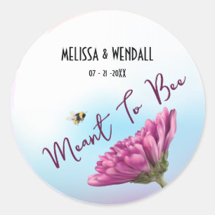 Bestemd om bij mauve bloem te zijn ronde sticker