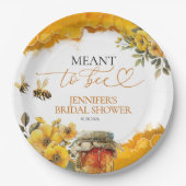 Bestemd Om Bij Te Zijn | Waterverf Bloem Bruidsdin Papieren Bordje (Voorkant)