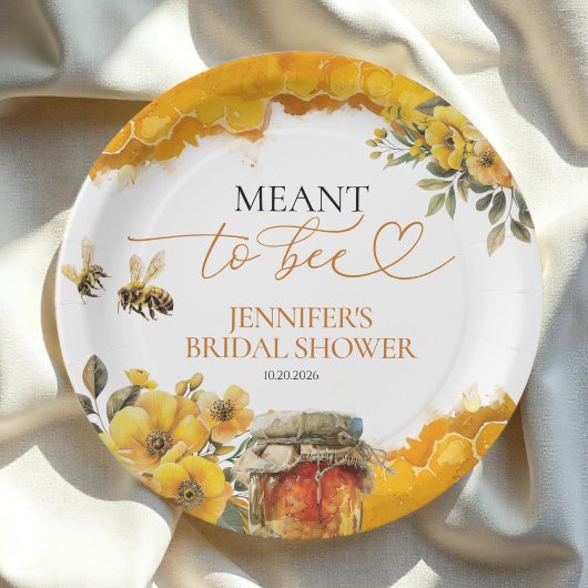 Bestemd Om Bij Te Zijn | Waterverf Bloem Bruidsdin Papieren Bordje