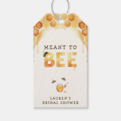 Bestemd om bijen honingraat waterverf bruidsdouche cadeaulabel (Voorkant)