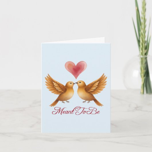 Bestemd om liefdesvogels hart huwelijksjubileum te kaart (Voorkant)