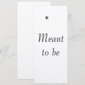 "Bestemd om te zijn", het trouwkaartje Kaart (Voorkant / Achterkant)