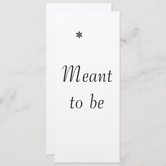 "Bestemd om te zijn", het trouwkaartje Kaart (Voorkant / Achterkant)