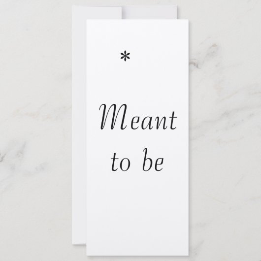 "Bestemd om te zijn", het trouwuitnodiging Kaart (Voorkant)