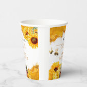 Bestemd om te zijn | Waterverf Zonnebloem Bruidsdo Papieren Bekers (Rechts)