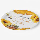 Bestemd om te zijn | Waterverf Zonnebloem Bruidsdo Papieren Bordje (Gekanteld)